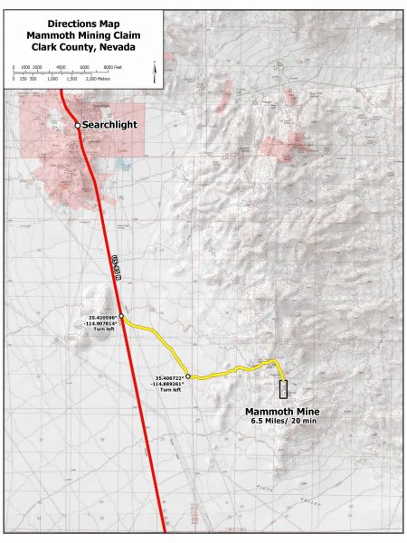 Mammoth Mine - Direction Map